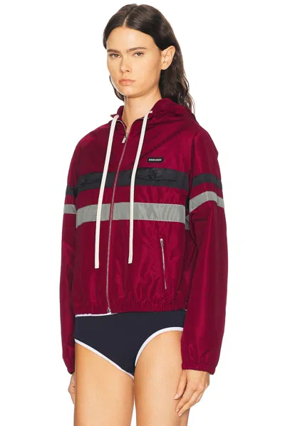 Miu Miu Technical Fabric Blouson Jacket In Red