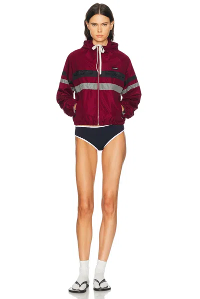 Miu Miu Technical Fabric Blouson Jacket In Red