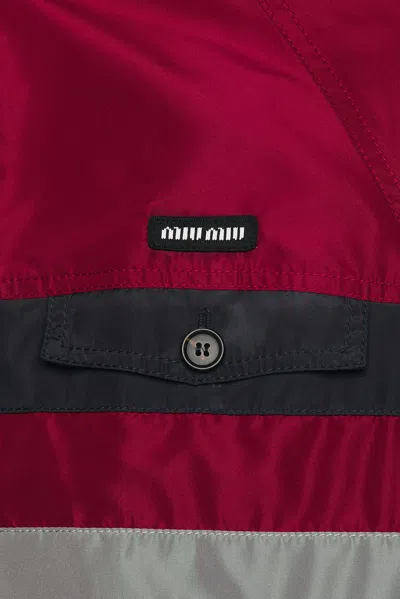 Miu Miu Technical Fabric Blouson Jacket In Red