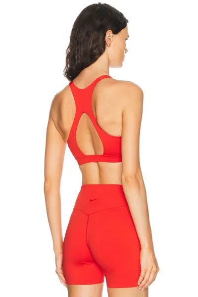 Nike Medium Support Padded Sports Bra In Red