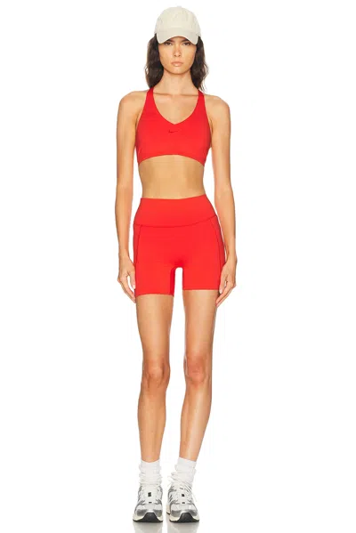Nike Medium Support Padded Sports Bra In Red