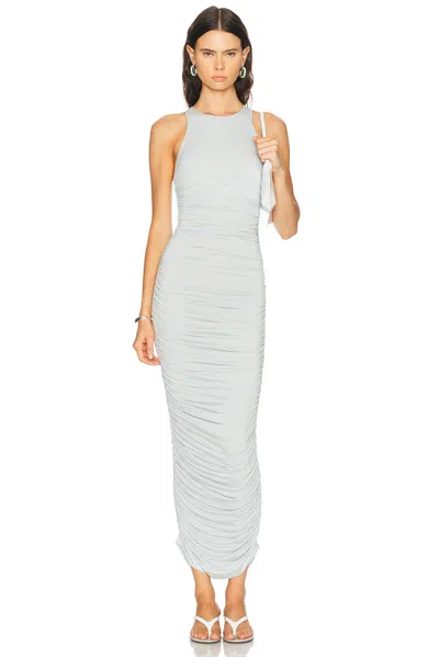 Skims Cupro Jersey Wrap Mini Dress In Silver