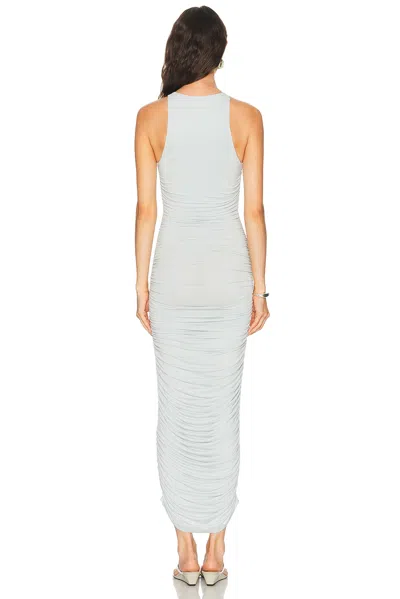 Skims Cupro Jersey Wrap Mini Dress In Silver
