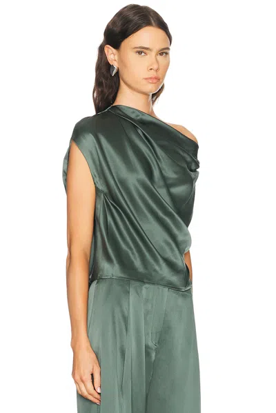 The Sei Draped Top In Green
