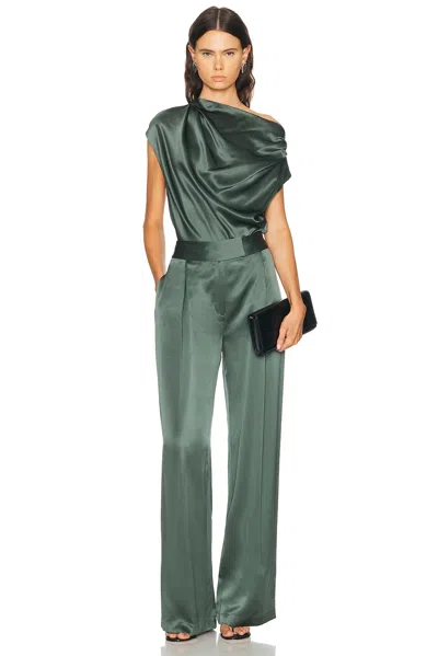 The Sei Draped Top In Green