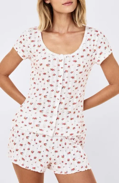 Papinelle Imogen Pointelle T-shirt In Multi