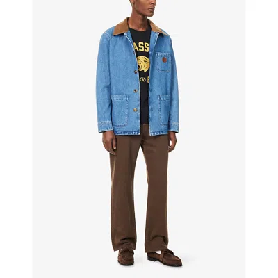 Bottega Veneta Denim Jacket Front Pockets Long Sleeves Collar In Blue