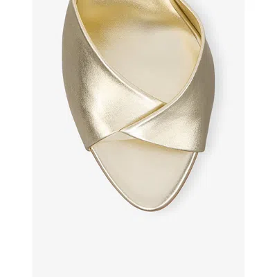 Christian Louboutin 85mm Fanny Metallic Leather Slide Sandals In Gold