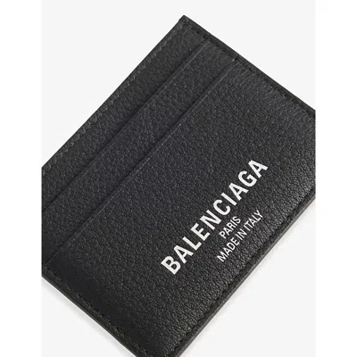 Balenciaga Logo-print Grained Leather Card Holder Accessories In Orange