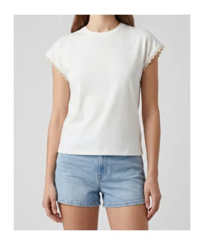 Frame Crocheted Sleeveless T-shirt In White