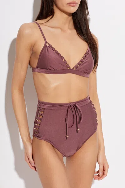 Zimmermann Spaghetti Strap Bikini Top In Red
