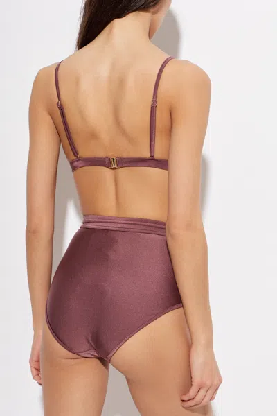 Zimmermann Spaghetti Strap Bikini Top In Red