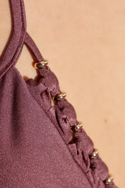 Zimmermann Spaghetti Strap Bikini Top In Red