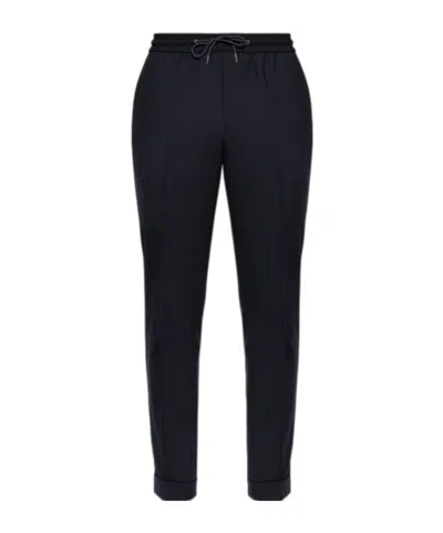 Paul Smith Dart-detail Check-pattern Drawstring Trousers In Blue