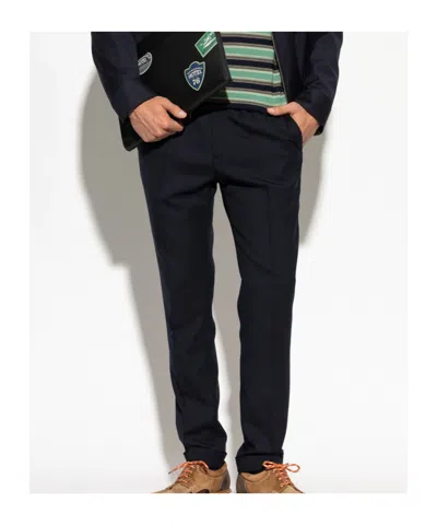 Paul Smith Dart-detail Check-pattern Drawstring Trousers In Blue