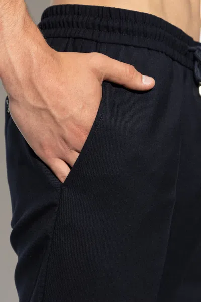 Paul Smith Dart-detail Check-pattern Drawstring Trousers In Blue