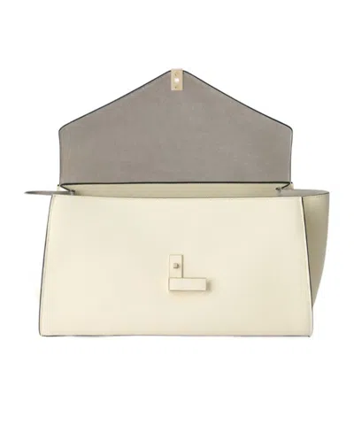 Valextra Iside Editor Top Handle Medium Bag In White