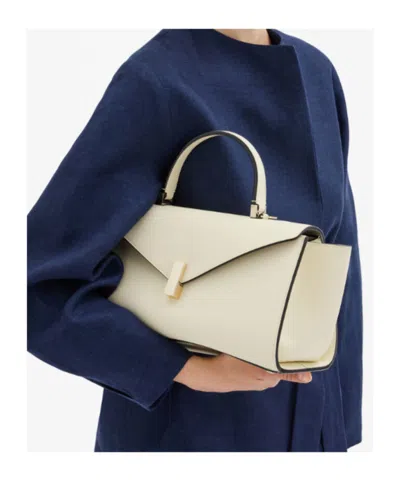 Valextra Iside Editor Top Handle Medium Bag In White