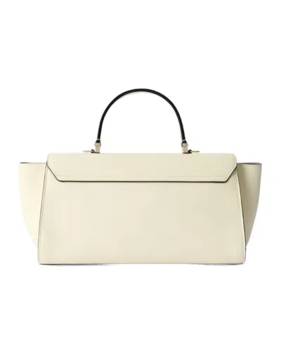 Valextra Iside Editor Top Handle Medium Bag In White
