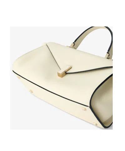 Valextra Iside Editor Top Handle Medium Bag In White