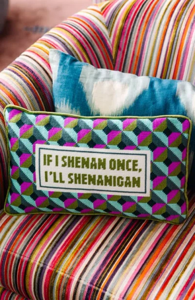 Furbish Shenanigans Needlepoint Pillow In Multi