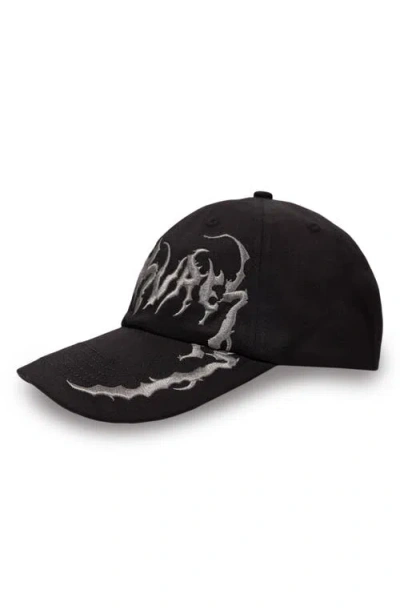 Pleasures Claws Embroidered Adjustable Baseball Cap In Black
