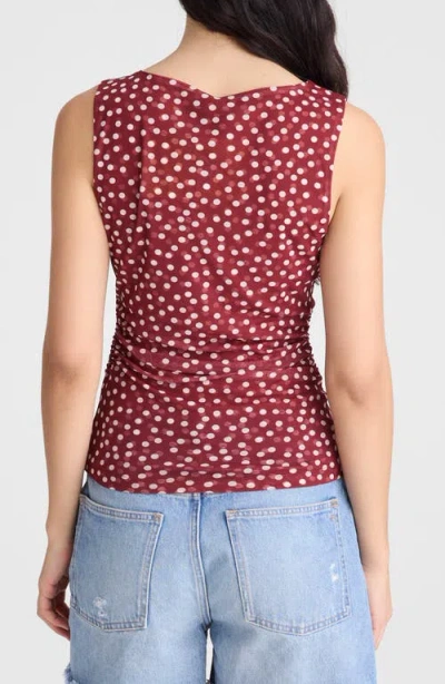 Madewell Cinched Double-layered Mesh Top In Brown
