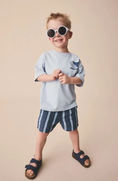 Next Kids' Stripe Pull-on Shorts In Blue