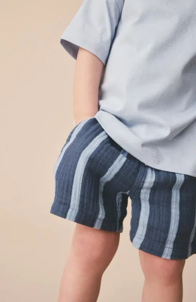 Next Kids' Stripe Pull-on Shorts In Blue