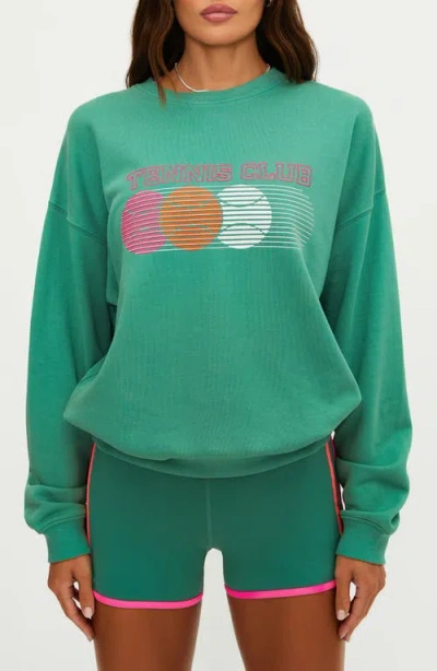 Beach Riot Devyn Oversized Graphic Sweatshirt In Green