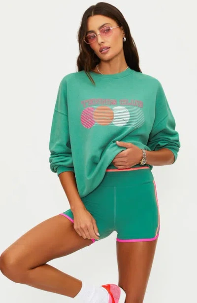 Beach Riot Devyn Oversized Graphic Sweatshirt In Green
