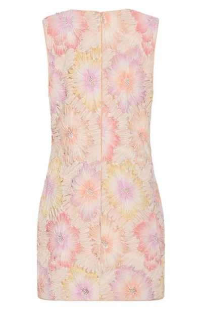 Milly Illy Ivette Floral Embroidered Mini Dress In Pink