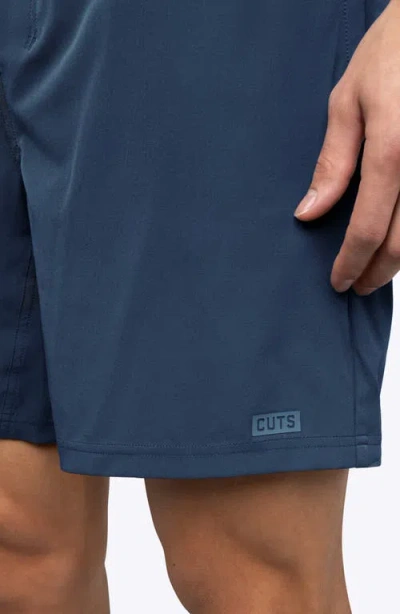Cuts Crossover Performance Drawstring Shorts In Blue