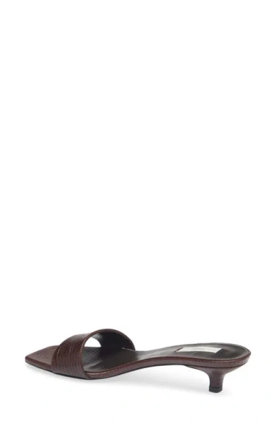 Totême Toteme Slim Kitten Heel Lizard Embossed Slide Sandal In Multi