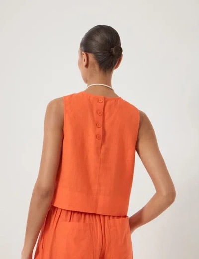 Hush Vera Linen Blend Shell Top In Orange