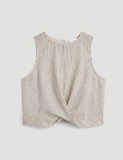 Hush Front Knot Crop Top In Multi