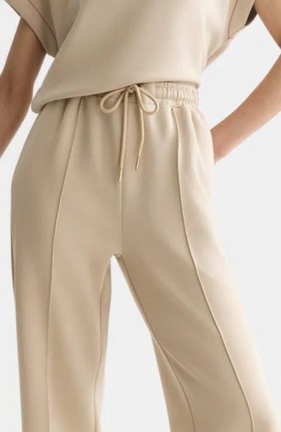 Scotch & Soda Tie Waist Wide Leg Sweatpants In Neutral