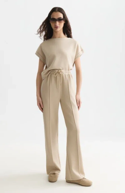 Scotch & Soda Tie Waist Wide Leg Sweatpants In Neutral