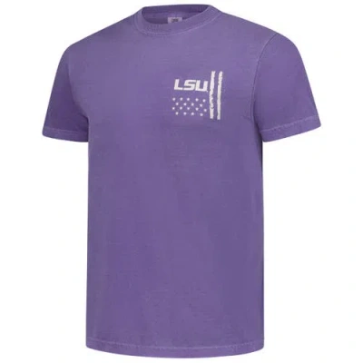 Image One Purple Lsu Tigers Comfort Colors Oht Camo Overlay T-shirt In Purple
