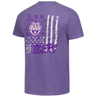 Image One Purple Lsu Tigers Comfort Colors Oht Camo Overlay T-shirt In Purple