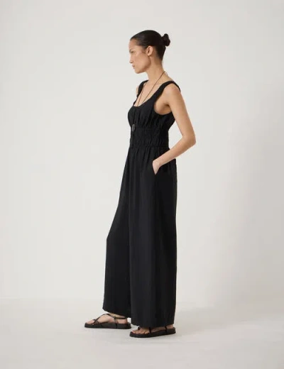 Hush Wrenna Gathered Straps Airflow Jumpsuit In Blue