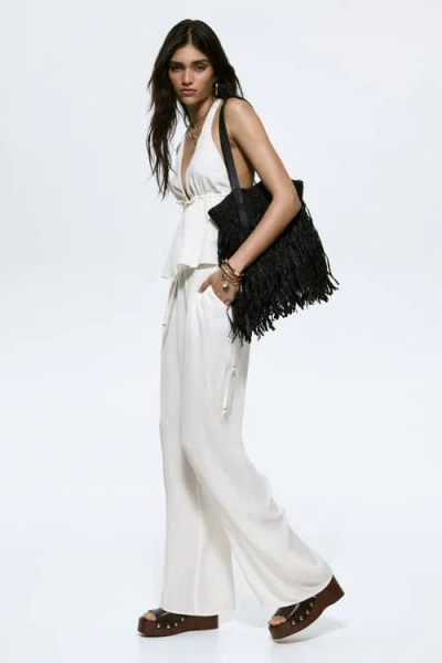 H&m Viscose Drawstring Trousers In Multi