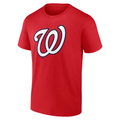 Logo Athletic Red Washington Nationals Official Logo T-shirt In Red
