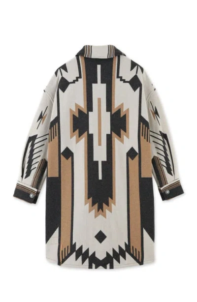 Fortela Leslie Oversized Pattern Coat In Multi