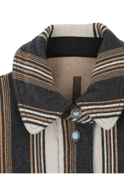 Fortela Leslie Oversized Pattern Coat In Multi