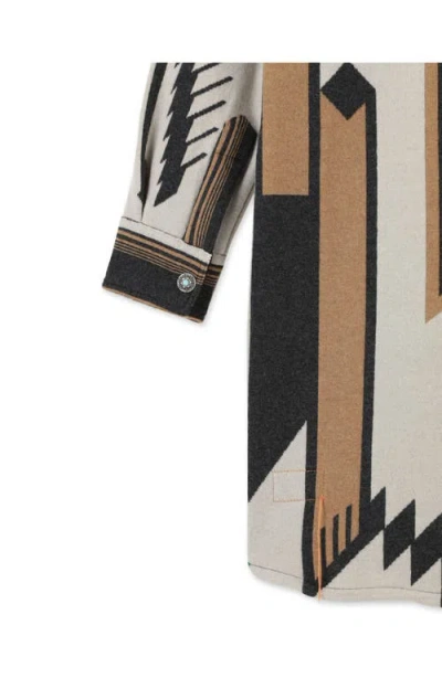 Fortela Leslie Oversized Pattern Coat In Multi