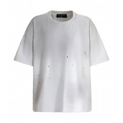 Moustache Splatter-print Oversized T-shirt In White