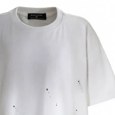 Moustache Splatter-print Oversized T-shirt In White