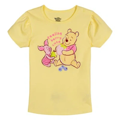 Disney Winnie The Pooh Baby Girls' 2-piece T-shirt And Shorts Set In Yellow