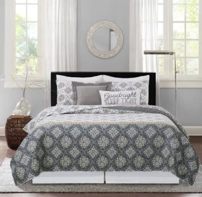 C & F Home C&f Home Booker Medallion Bedding Quilt Set In Gray